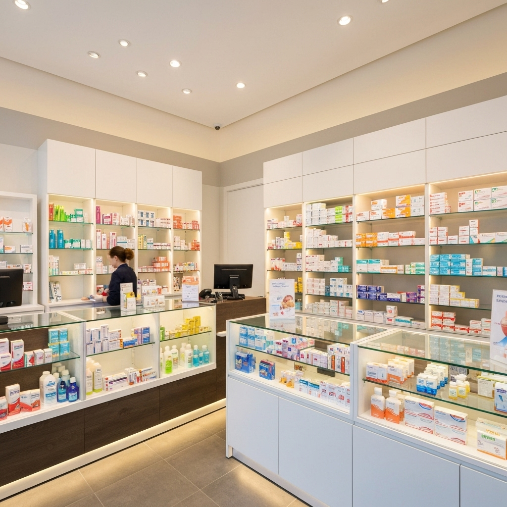 Interior de farmácia moderna